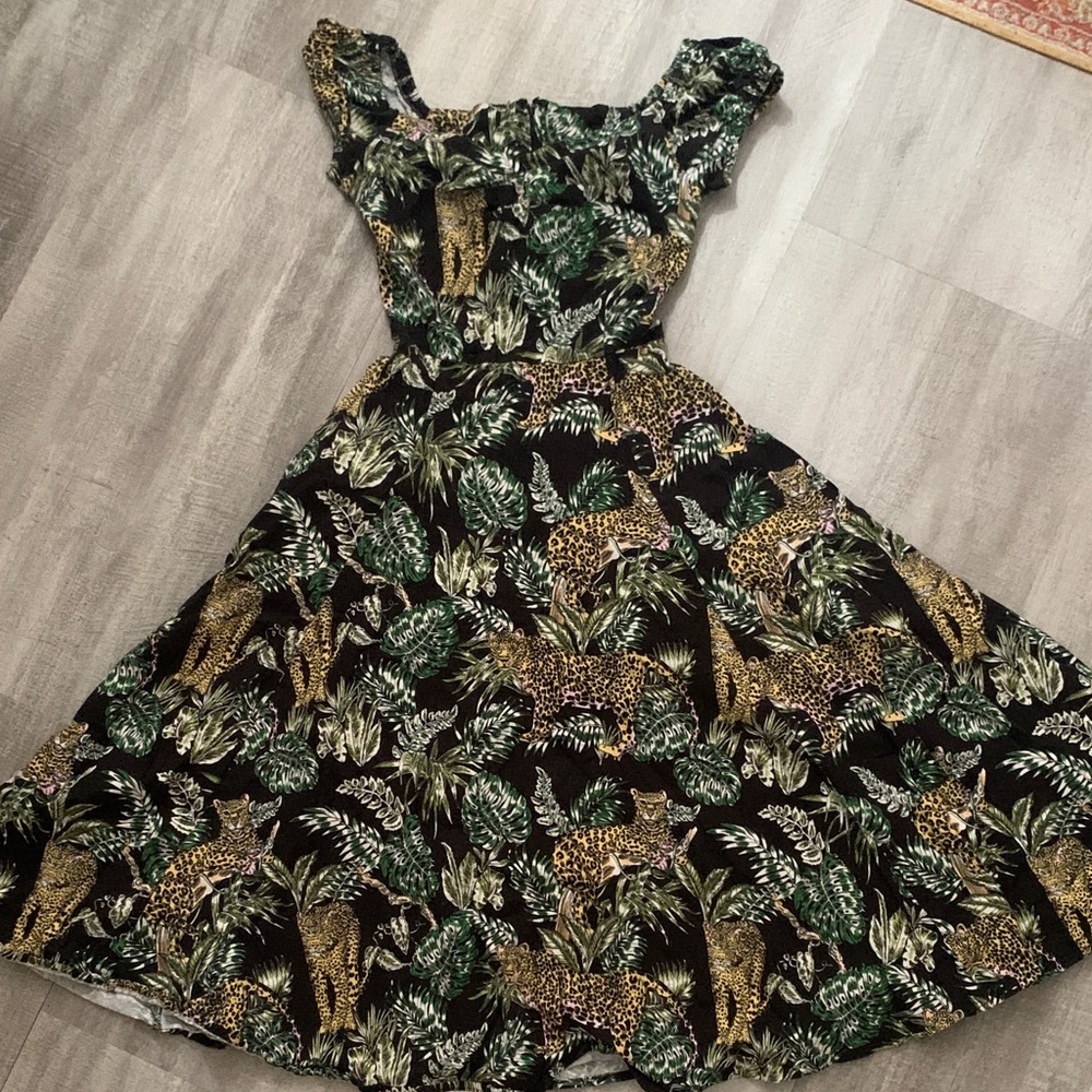 Leopard Print Off-Shoulder Dress